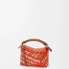Mini Puzzle Edge Bag in Raffia and Calfskin