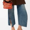 Mini Puzzle Edge Bag in Raffia and Calfskin
