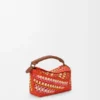 Mini Puzzle Edge Bag in Raffia and Calfskin