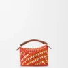Mini Puzzle Edge Bag in Raffia and Calfskin