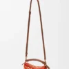 Mini Puzzle Edge Bag in Raffia and Calfskin