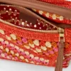 Mini Puzzle Edge Bag in Raffia and Calfskin