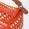Mini Puzzle Edge Bag in Raffia and Calfskin
