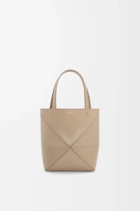 Mini Puzzle Fold Tote in Shiny Calfskin