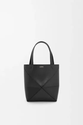 Mini Puzzle Fold Tote in Shiny Calfskin