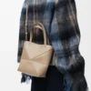 Mini Puzzle Fold Tote in Shiny Calfskin