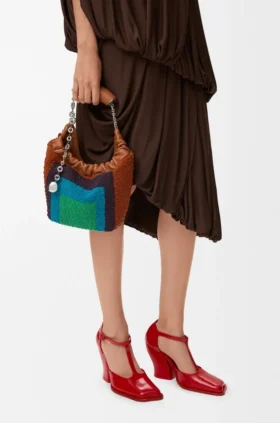 Mini Squeeze Bag in Beaded Leather