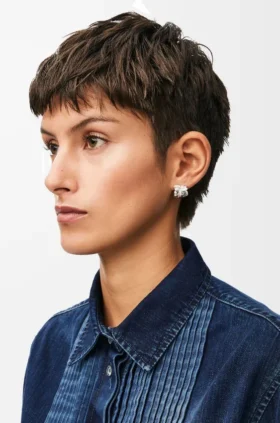 Nest Small Hoop Earrings in Sterling Silver and Enamel