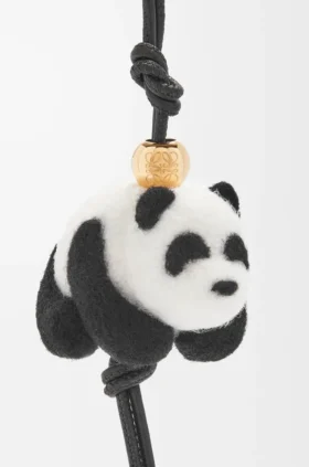 Panda Charm in Felt and Calfskin