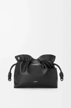 Panta Medium Flamenco Clutch in Shiny Calfskin