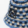 Patch Crochet Bucket Hat in Raffia and Calfskin
