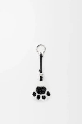 Paw Charm in Shearling and Calfskin