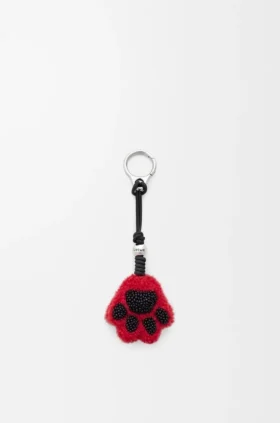 Paw Charm in Shearling and Calfskin
