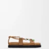 Pebble Beads Fussbett Sandal in Nappa Lambskin Pebble Beads Fussbett Sandal in Nappa Lambskin