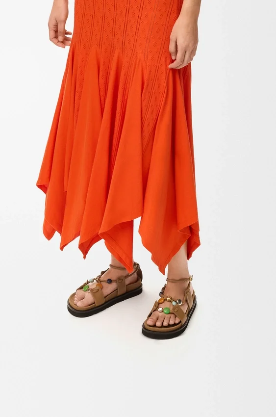Pebble Beads Fussbett Sandal in Nappa Lambskin Pebble Beads Fussbett Sandal in Nappa Lambskin