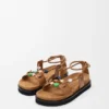 Pebble Beads Fussbett Sandal in Nappa Lambskin Pebble Beads Fussbett Sandal in Nappa Lambskin
