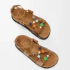 Pebble Beads Fussbett Sandal in Nappa Lambskin Pebble Beads Fussbett Sandal in Nappa Lambskin