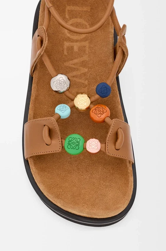 Pebble Beads Fussbett Sandal in Nappa Lambskin Pebble Beads Fussbett Sandal in Nappa Lambskin