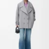 Pebble Peacoat in Wool