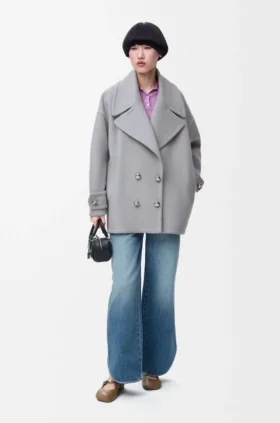 Pebble Peacoat in Wool Pebble Peacoat in Wool