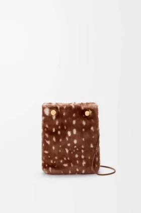 Pebble Pouch in Printed Shearling