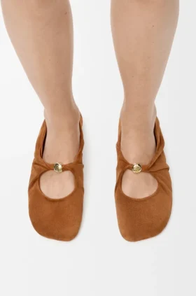 Pebble Soft Ballerina in Suede Goatskin
