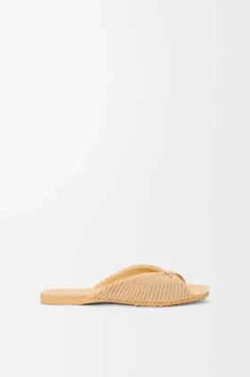 Pebble Soft Slide in Raffia-Effect Fabric