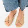 Pebble Soft Slide in Raffia-Effect Fabric Pebble Soft Slide in Raffia-Effect Fabric