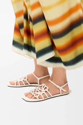Petal Anagram Sandal in Calfskin