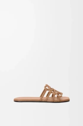 Petal Anagram Slide in Calfskin