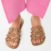 Petal Anagram Slide in Calfskin