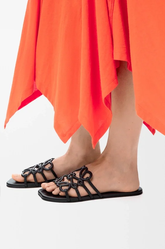 Petal Anagram Slide in Calfskin Petal Anagram Slide in Calfskin