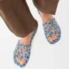 Petal Anagram Slide in Embroidered Canvas