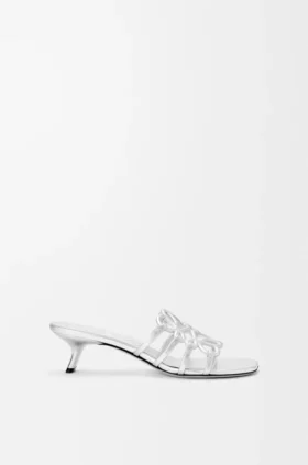 Petal Anagram Slide in Laminated Lambskin