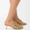 Petal Anagram Slide in Laminated Lambskin Petal Anagram Slide in Laminated Lambskin