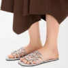 Petal Anagram Slide in Laminated Lambskin Petal Anagram Slide in Laminated Lambskin