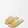 Petal Anagram Slide in Laminated Lambskin Petal Anagram Slide in Laminated Lambskin