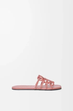 Petal Anagram Slide in Rhinestone-Embellished Suede