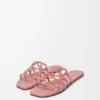 Petal Anagram Slide in Rhinestone-Embellished Suede