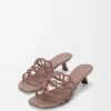 Petal Anagram Slide in Rhinestone-Embellished Suede