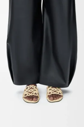 Petal Anagram Slide in Rhinestone-Embellished Suede