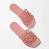 Petal Anagram Slide in Rhinestone-Embellished Suede
