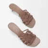 Petal Anagram Slide in Rhinestone-Embellished Suede