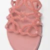 Petal Anagram Slide in Rhinestone-Embellished Suede