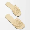 Petal Anagram Slide in Rhinestone-Embellished Suede