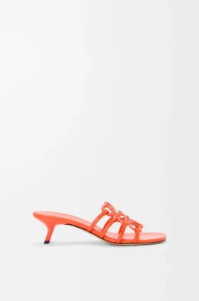 Petal Anagram Slide in Soft Calfskin