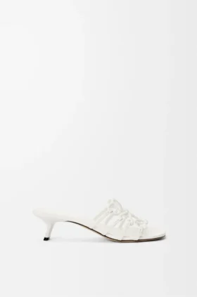 Petal Anagram Slide in Soft Calfskin