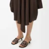 Petal Anagram Slide in Soft Calfskin