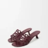 Petal Anagram Slide in Soft Calfskin