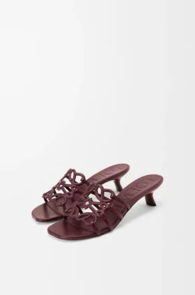 Petal Anagram Slide in Soft Calfskin